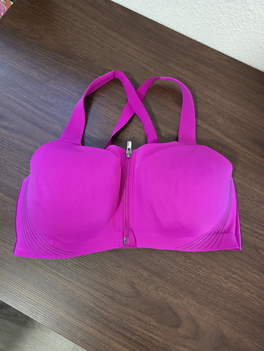 VSX Fuchsia Front-Zip Padded Sports Bra